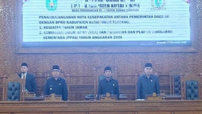 
 KUA-PPAS Kutim 2026 Senilai Rp5,73 T Disetujui, Pemkab-DPRD Tandatangani Nota Kesepakatan
